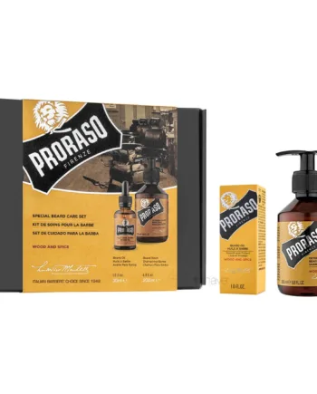 Proraso Gaveæske  Duo Pack  Skægshampoo   Skægolie  Wood   Spice