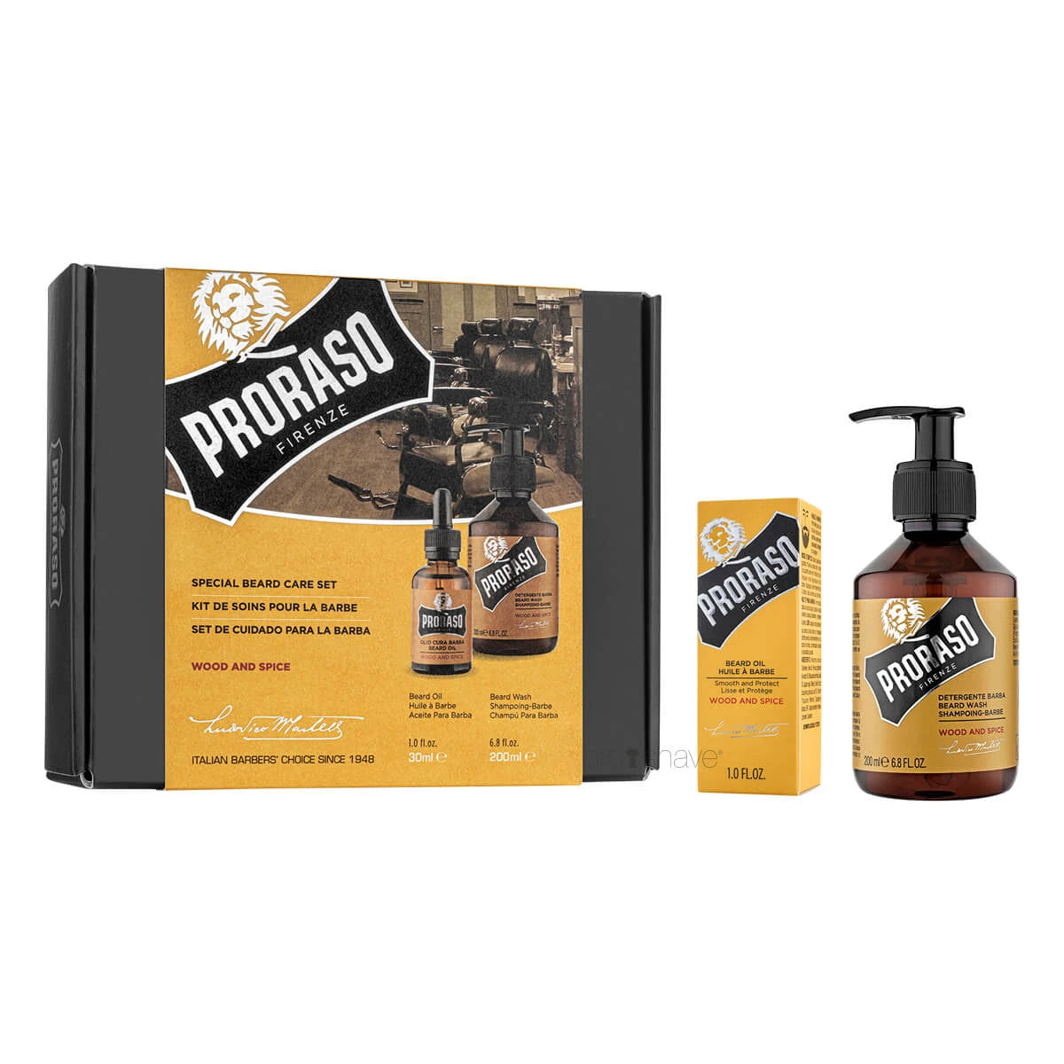 Proraso Gaveæske Duo Pack Skægshampoo Skægolie Wood Spice