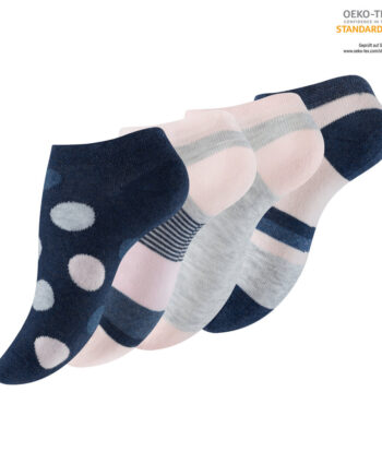 4 Pak Dame Ankelstrømper  Girly  35 38