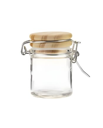 45 Ml  Klar Glas Krukke Med Træ Låg
