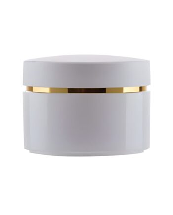 50 Ml  Hvid Creme Bøtte Med Guld Ring