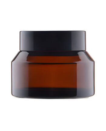 50 Ml  Brun Glas Creme Bøtte Med Sort Låg