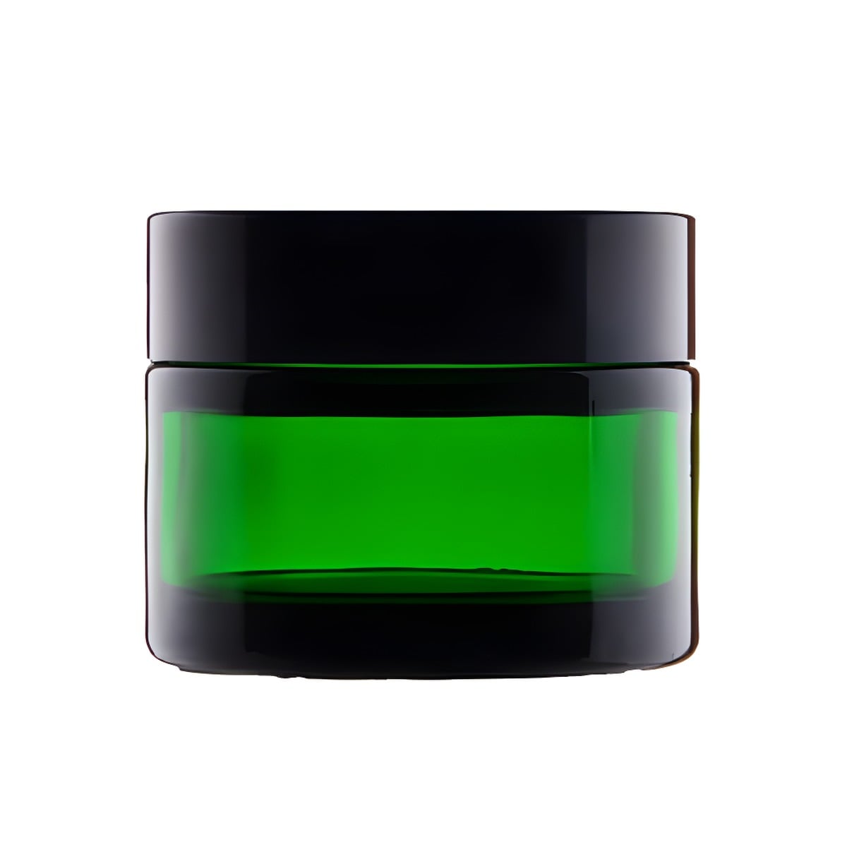 50 Ml Grøn Glas Creme Bøtte Med Sort Låg