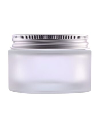 50 Ml  Mat Glas Creme Bøtte Med Aluminium Låg
