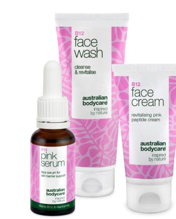 Hudplejesæt Med B12     Ansigtsrens  Serum Og Ansigtscreme ?  Hudplejesæt Med B12 For Glat Og Sund Hud  Indeholder Rens  Serum Og Creme Til Daglig Fugt Og Pleje