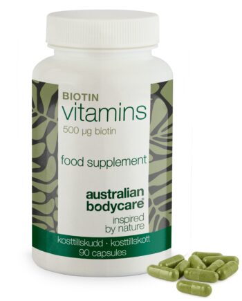 Biotin 500 ? G     Kosttilskud Med Vitamin B7     90 Stk  ?  Biotin 500 ? G Med Vitamin B7     90 Tabletter Til Hud  Hår Og Slimhinder  Indeholder Biotin  Medicago Sativa Og Vegetabilsk Cellulose    1 Stk