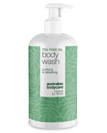 Tea Tree Body Wash Til Bumser  Fedtet Hud Og Kropslugt ?  Tea Tree Body Wash Til Uren  Fedtet Eller Irriteret Hud  Med Tea Tree Oil  Zinc Pca Og Mild Coco Betaine    1 Stk