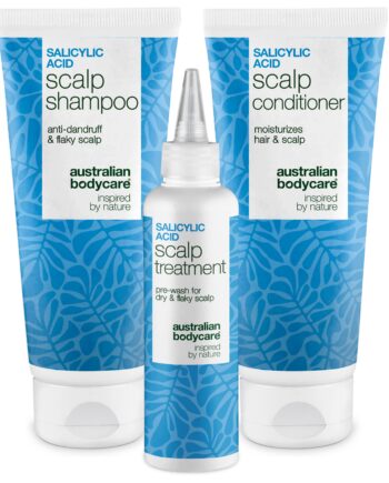 Pakke Mod Tør Og Kløende Hovedbund Med Salicylsyre ?  Shampoo  Balsam Og Kur Mod Kløende Hovedbund  3 Trins Rutine Med Salicylsyre  Der Fjerner Skæl Og Lindrer Irritation Effektivt Og Naturligt