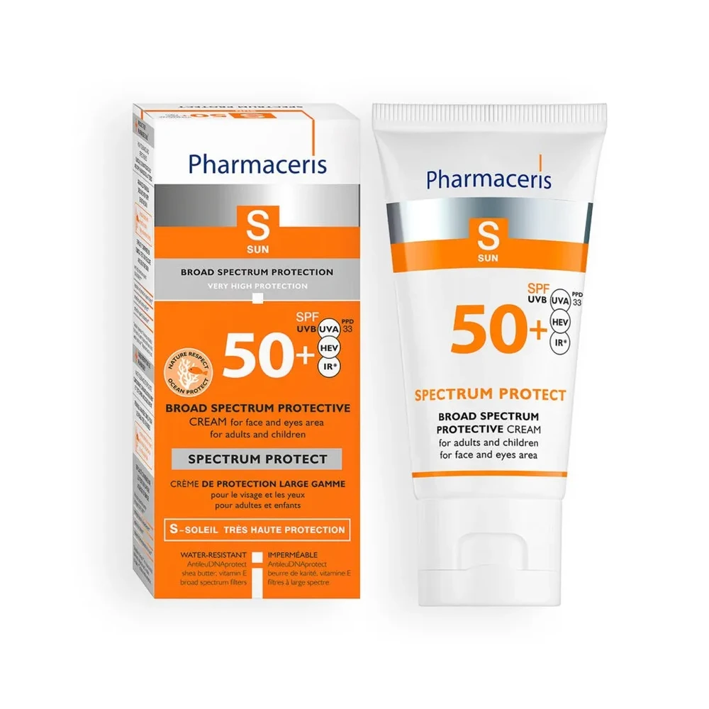 Pharmaceris S Spectrum Protect     Creme Med Bredbåndsbeskyttelse Spf 50  Til Voksne Og Børn  50ml