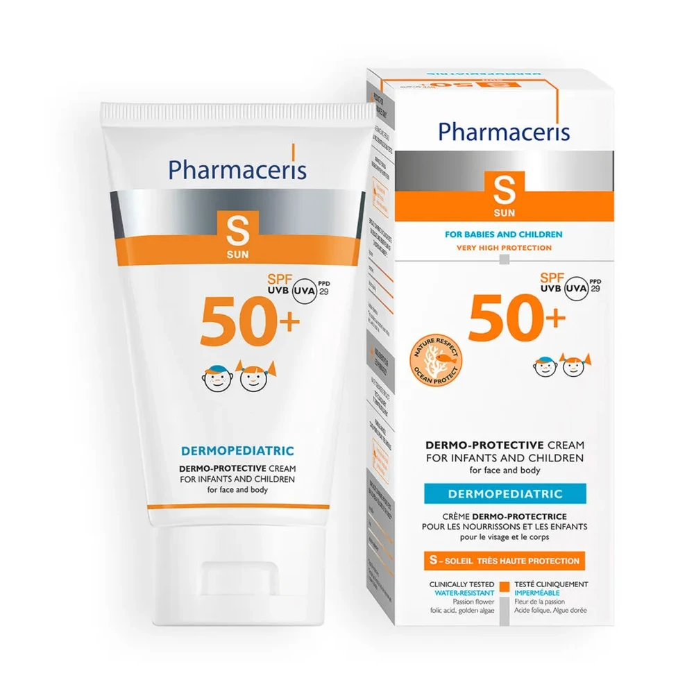 Pharmaceris S Solbeskyttende Creme Til Ansigt Og Krop Til Babyer Og Børn  Spf 50  125ml