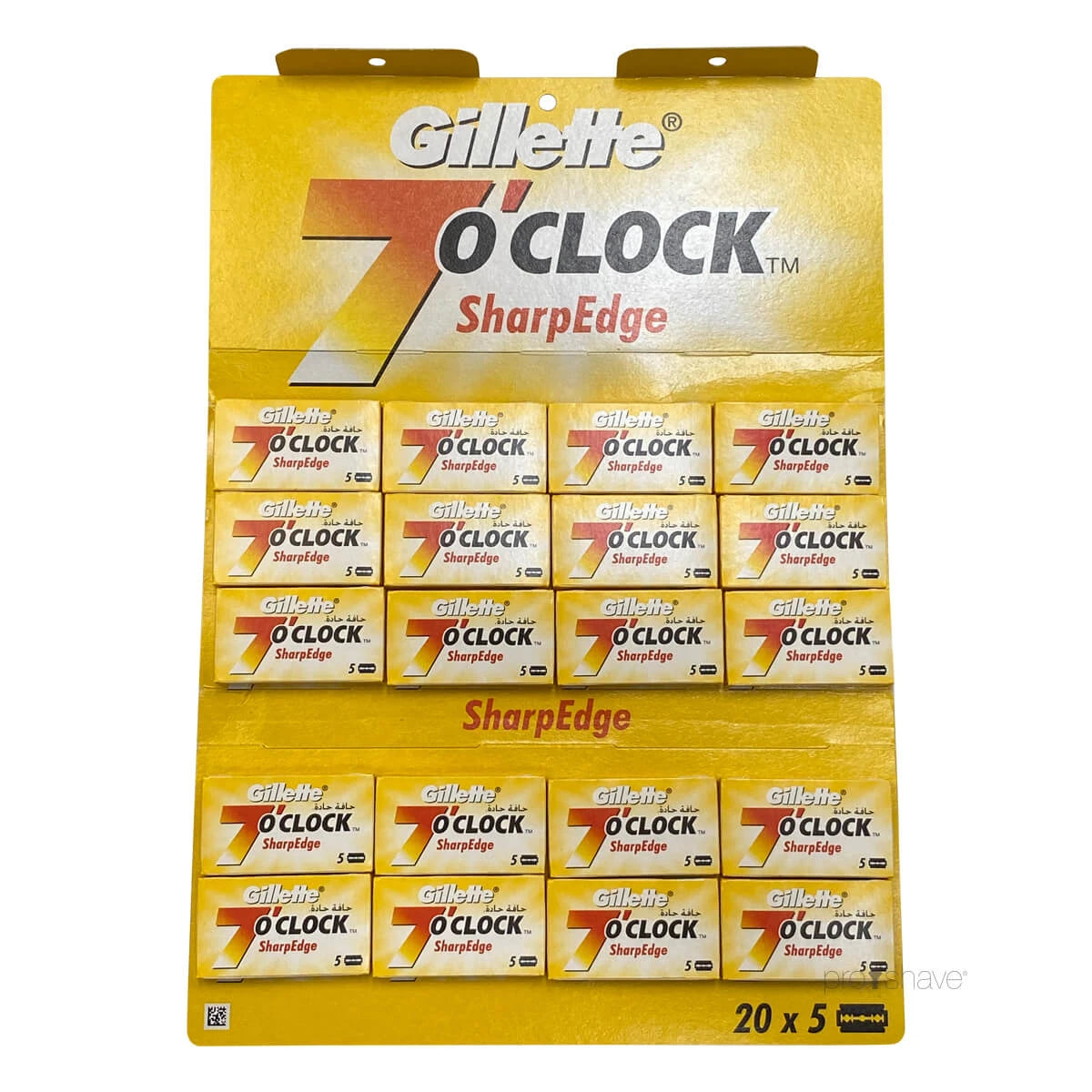 Gillette 7 O Apos Clock Sharpedge De Barberblade Gul 1 Stang 20x5 Stk 100 Stk