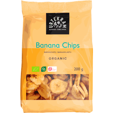 Bananchips Sprød Snack økologiske   200 Gram