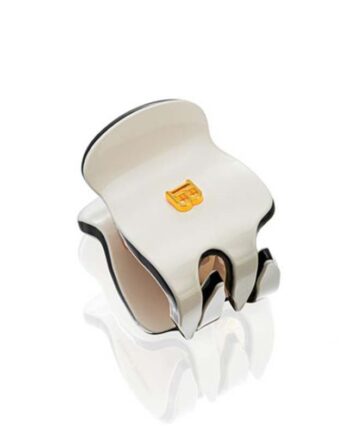 Balmain Cellulose Acetate Pince A Cheveux Extra Small White Black