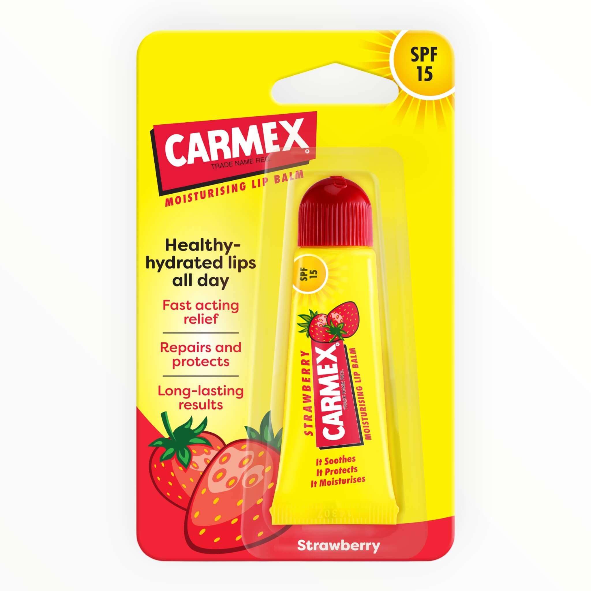 Carmex Læbepomade  Strawberry Tube  Spf 15  10 G