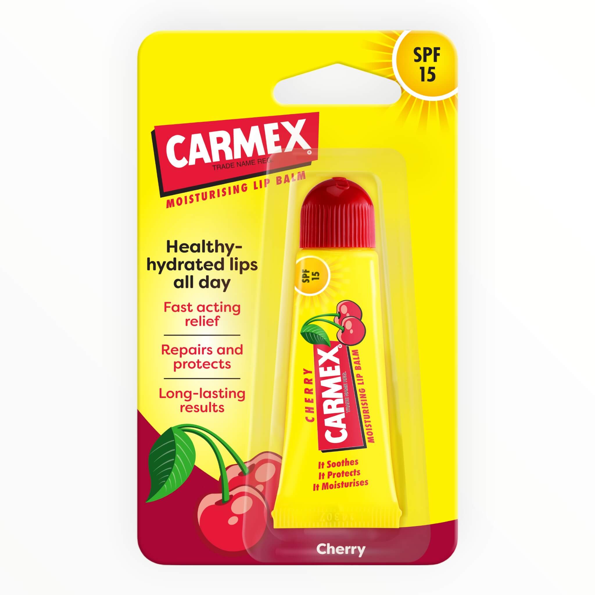 Carmex Læbepomade  Cherry Tube  Spf 15  10 G