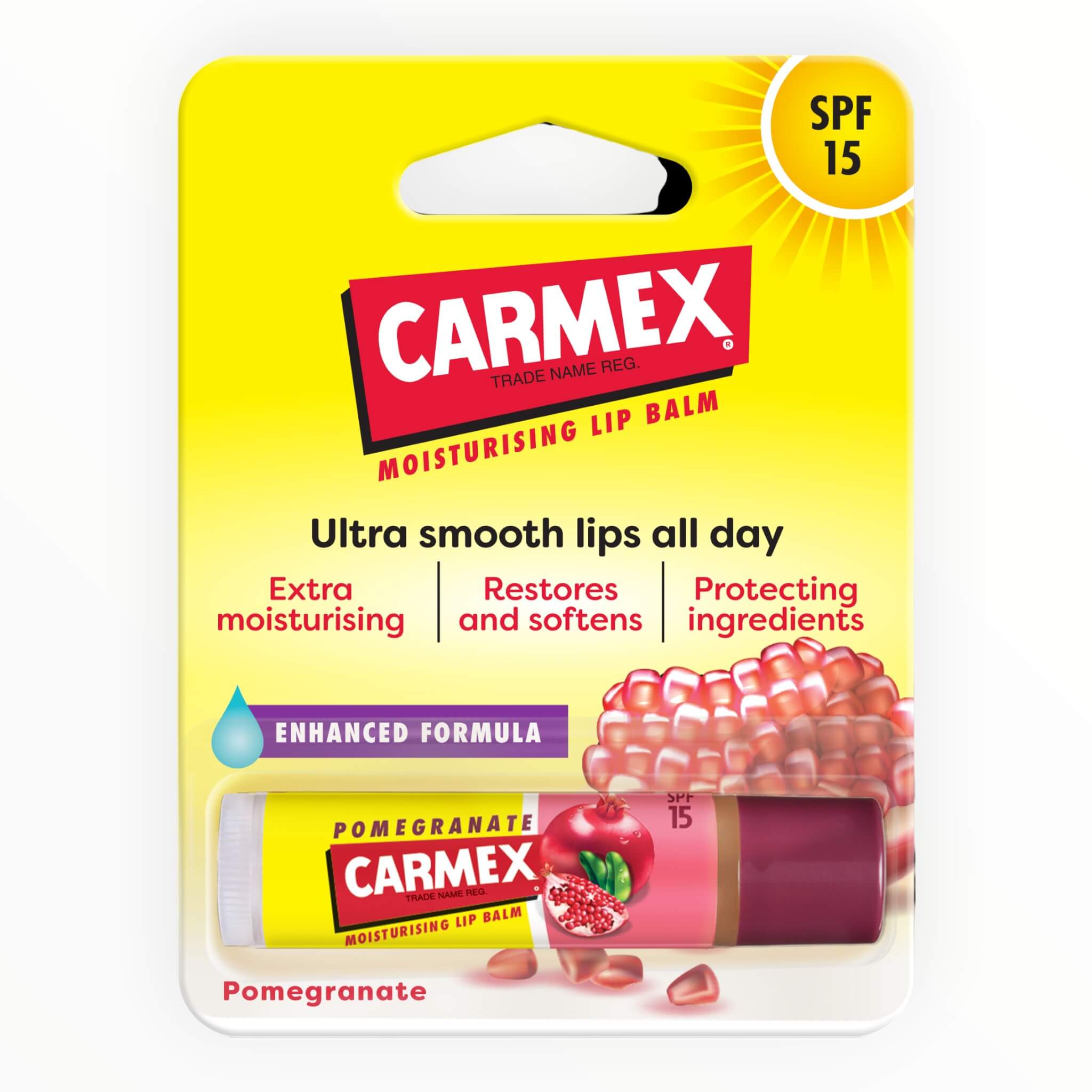Carmex Læbepomade  Pomegranate Stick  Spf 15  4 25 G