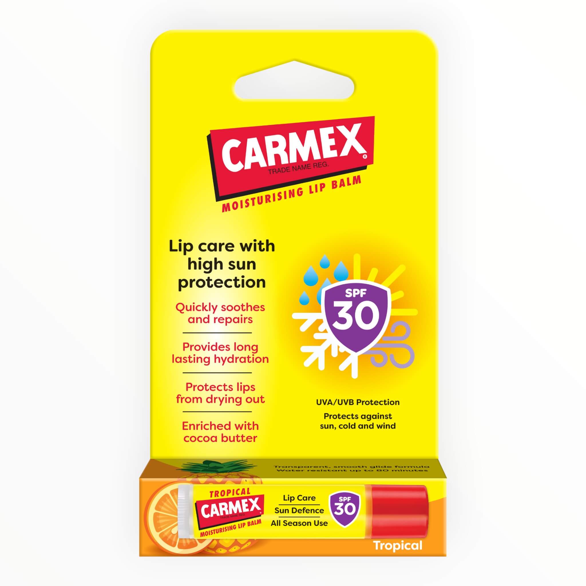 Carmex Læbepomade  Tropical Stick  Spf 30  4 25 G