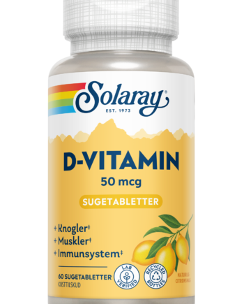 Solaray D Vitamin 50 Mcg   60 Sugetabletter