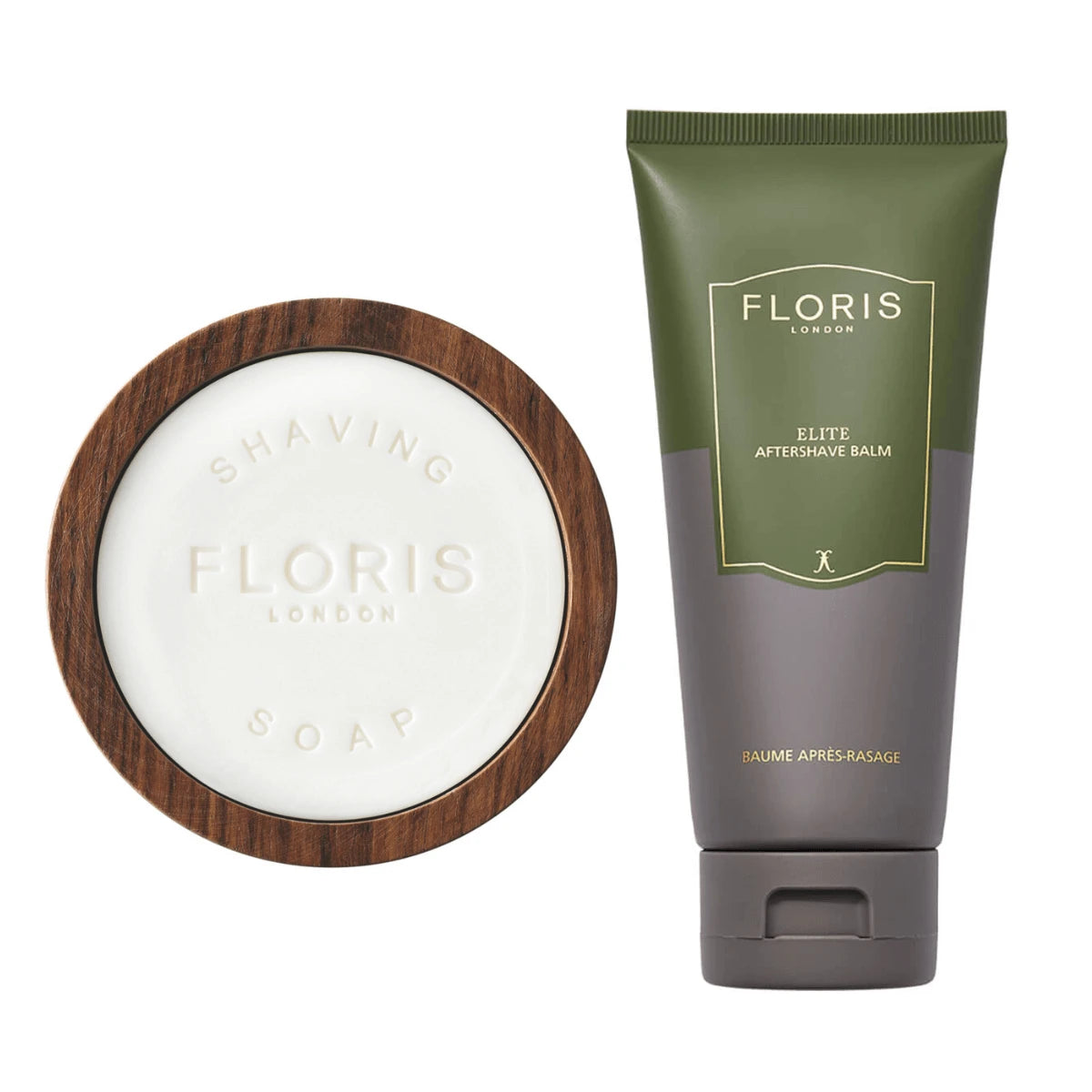 Floris London Elite Sæt Med Barbersæbe Og Aftershave Balm