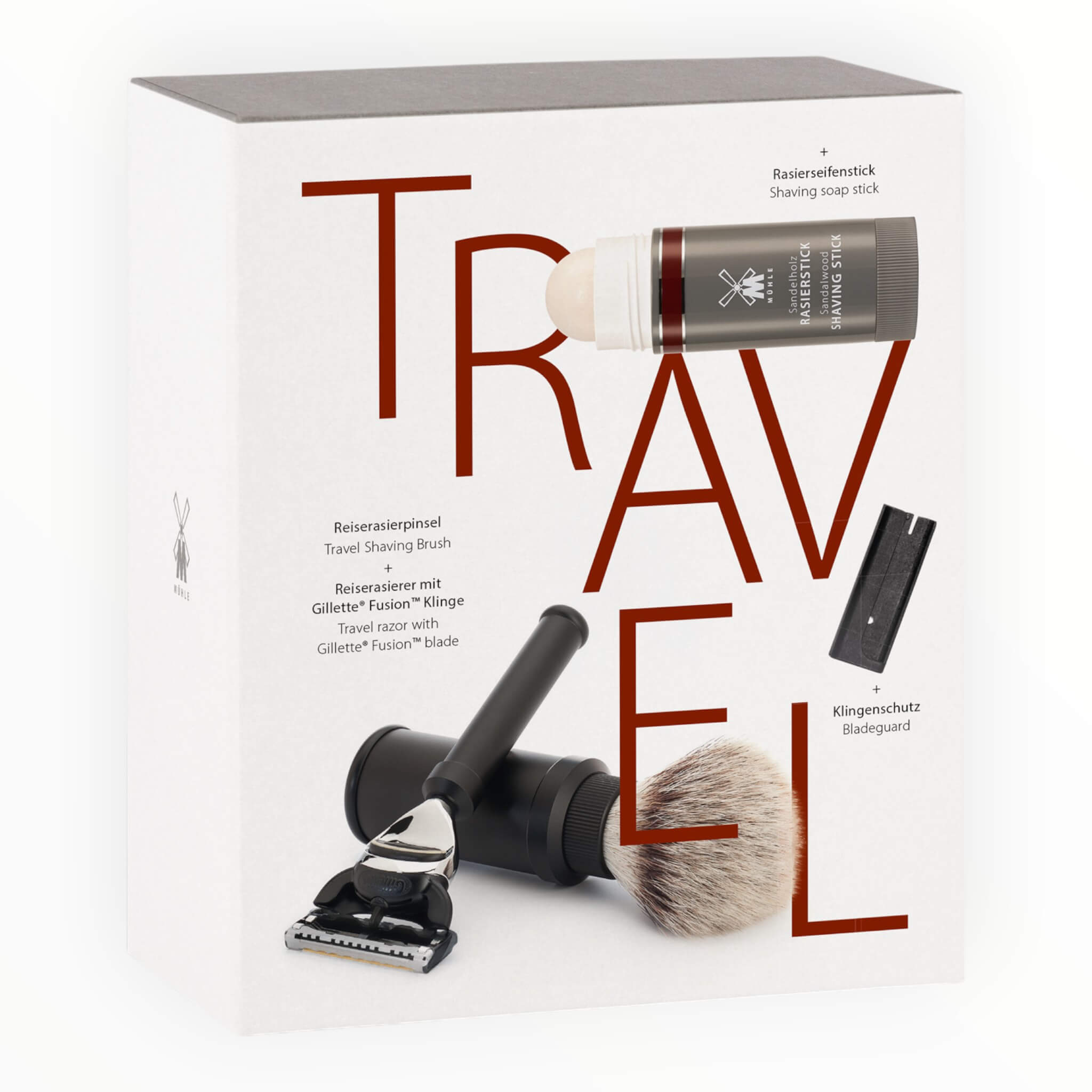 M? Hle Shaving Gaveæske Med Rejsebørste Rejseskraber Og Shave Stick Travel