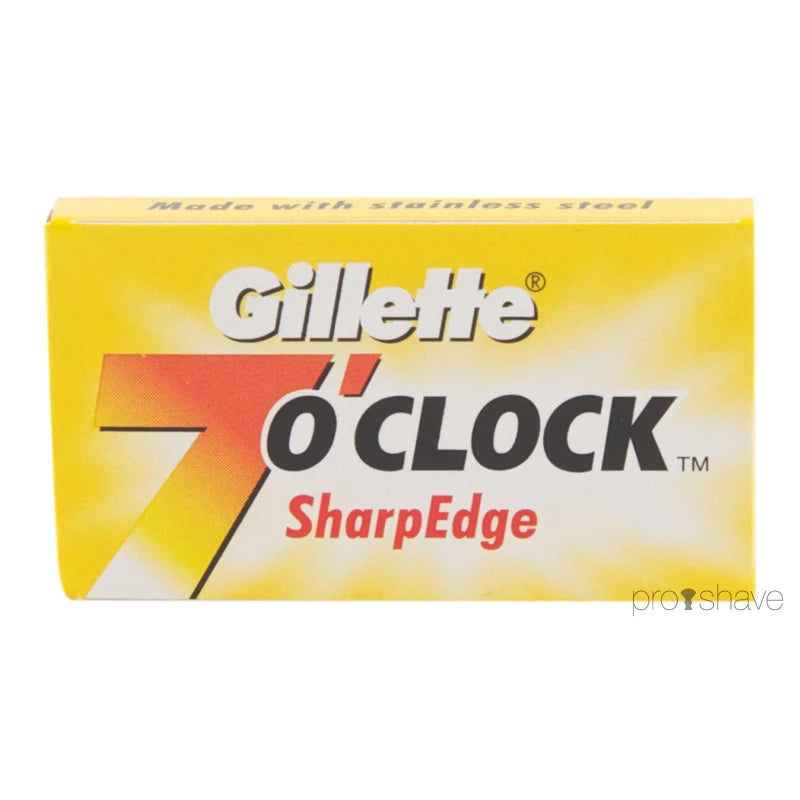 Gillette 7 O Apos Clock Sharpedge De Barberblade  Gul  2x5 Stk   10 Stk