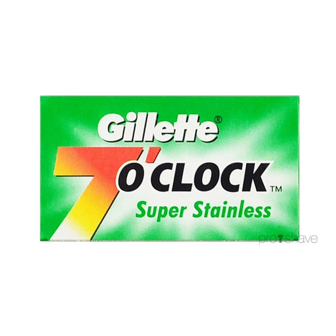 Gillette 7 O Apos Clock Super Stainless De Barberblade  Grøn  2x5 Stk   10 Stk