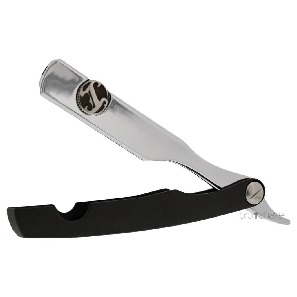 Irving Barber Company Straight Razor  Matte Black   Chrome