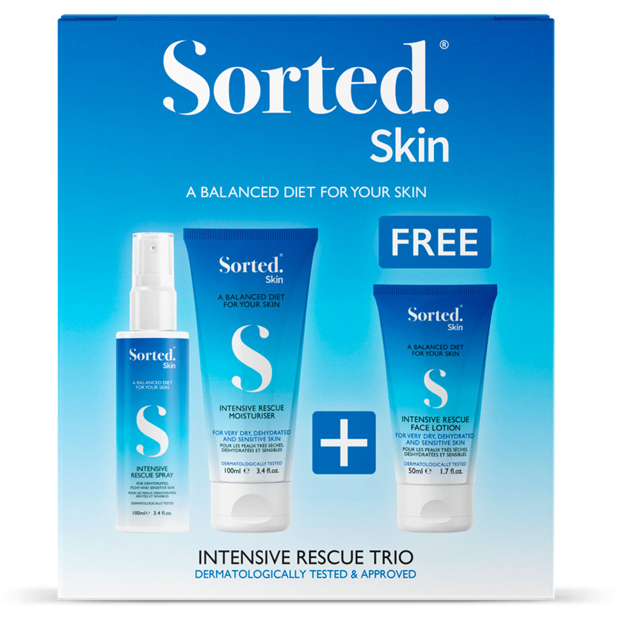 Sorted Skin Intensive Rescue Trio  Spray  Lotion  Moisturiser