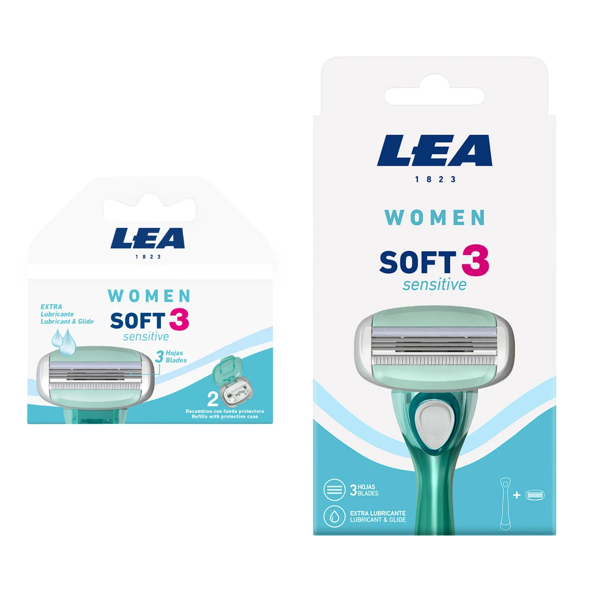Lea Classic Soft 3 Sensitive Sæt  Skraber   Barberblade