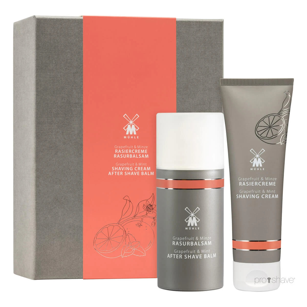 M? Hle Shaving Gaveæske Med Barbercreme Og Aftershave Balm  Grapefrugt   Mint