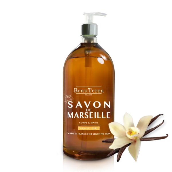 Beau Terra Marseille Liquid Soap   Honey Vanilla  300ml