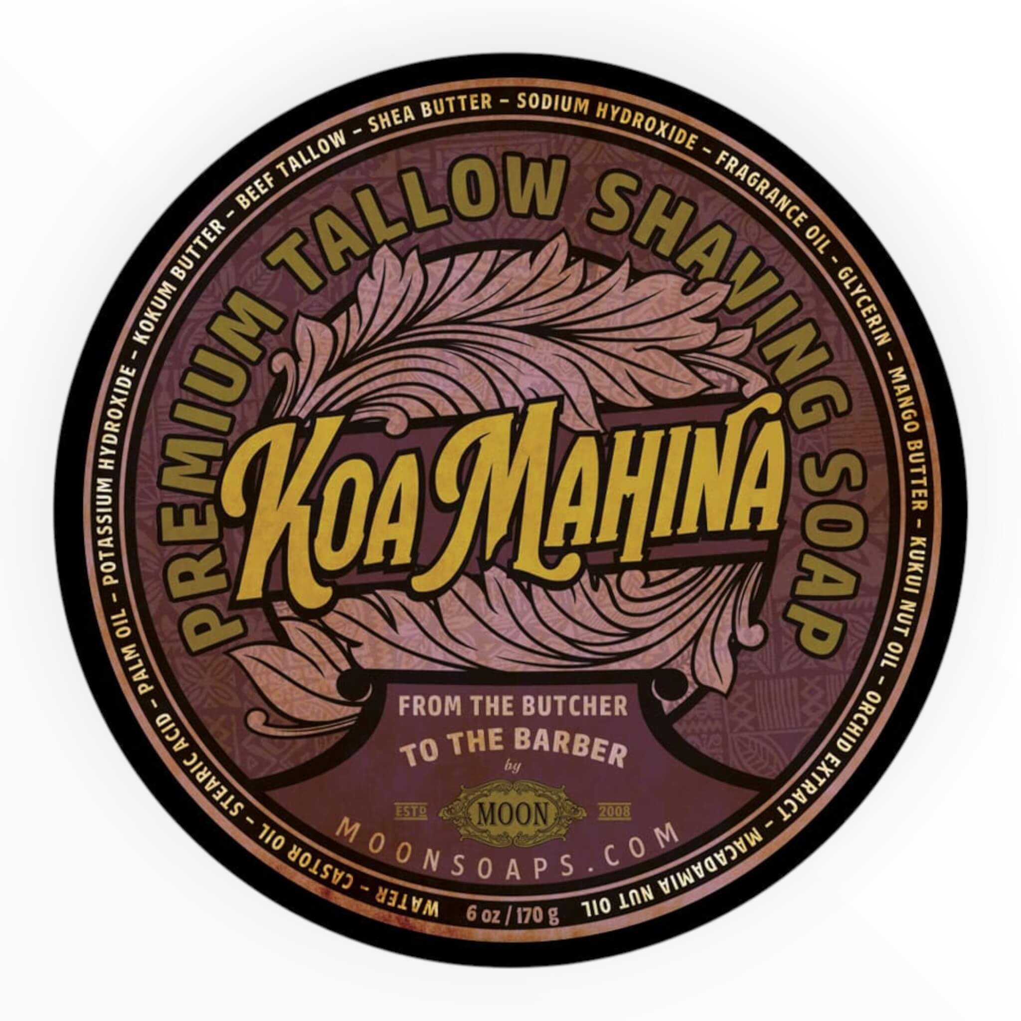 Moon Soaps Barbersæbe  Koa Mahina  170 G