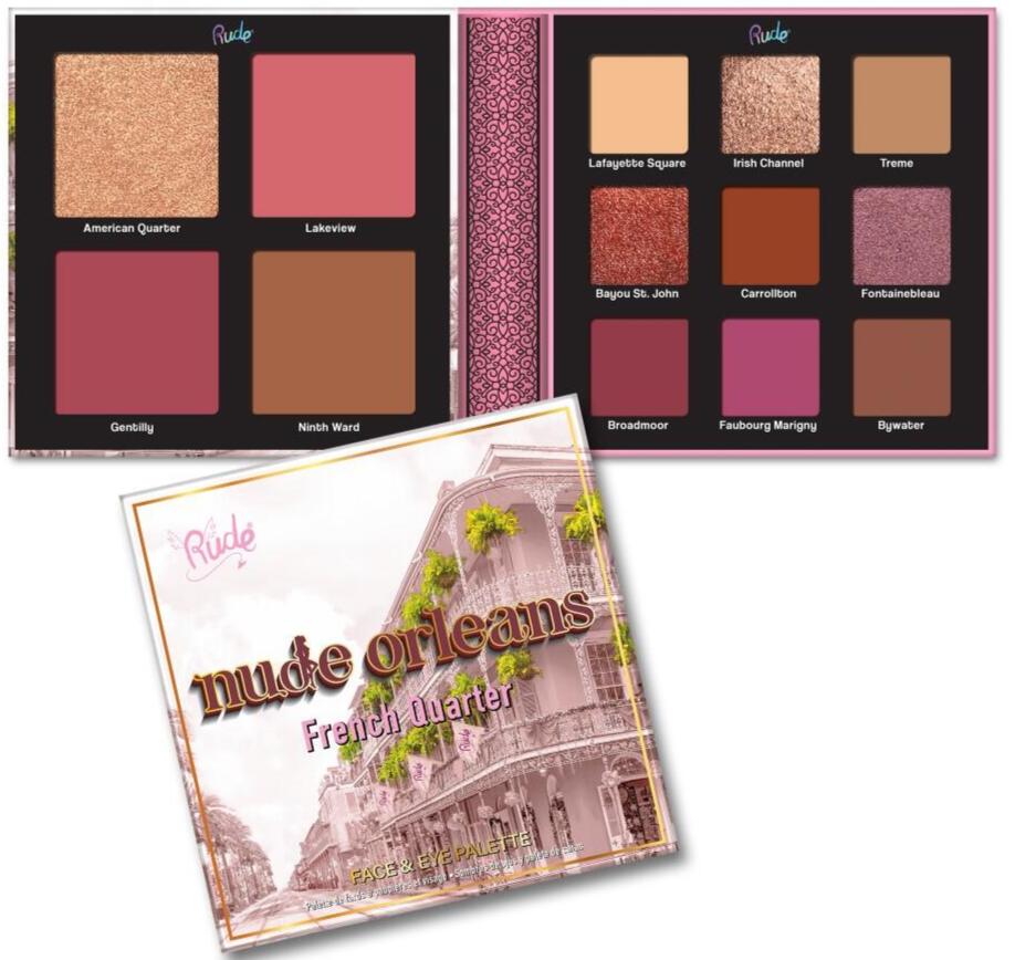 Rude Cosmetics Nude Orleans French Quarter Face   Eye Pallette