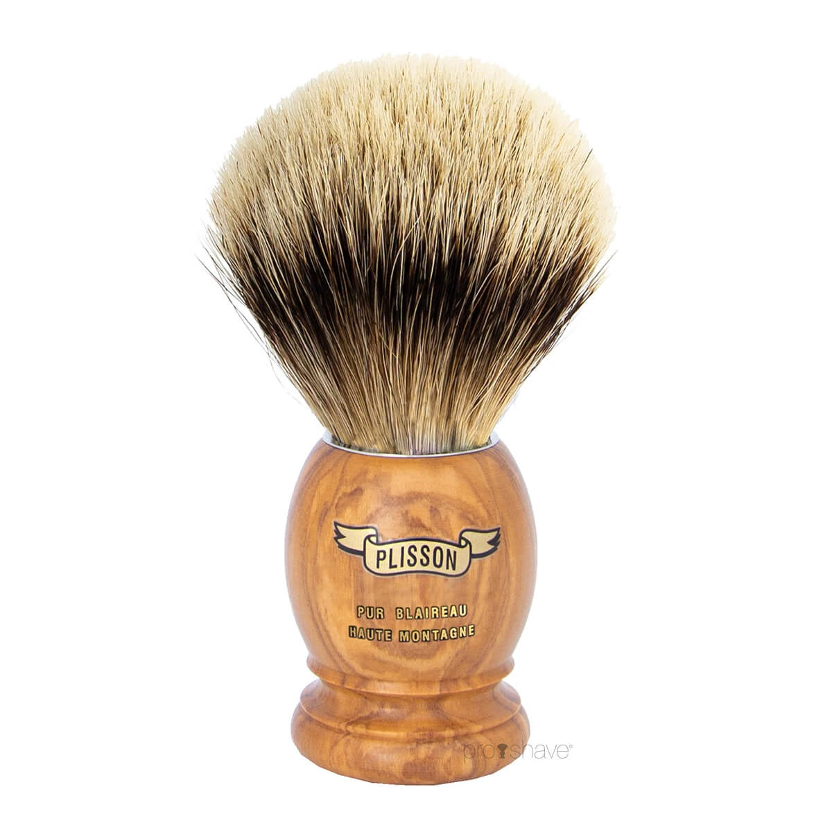 Plisson 1808 Barberkost High Mountain White Badger Oliventræ Original Str 12