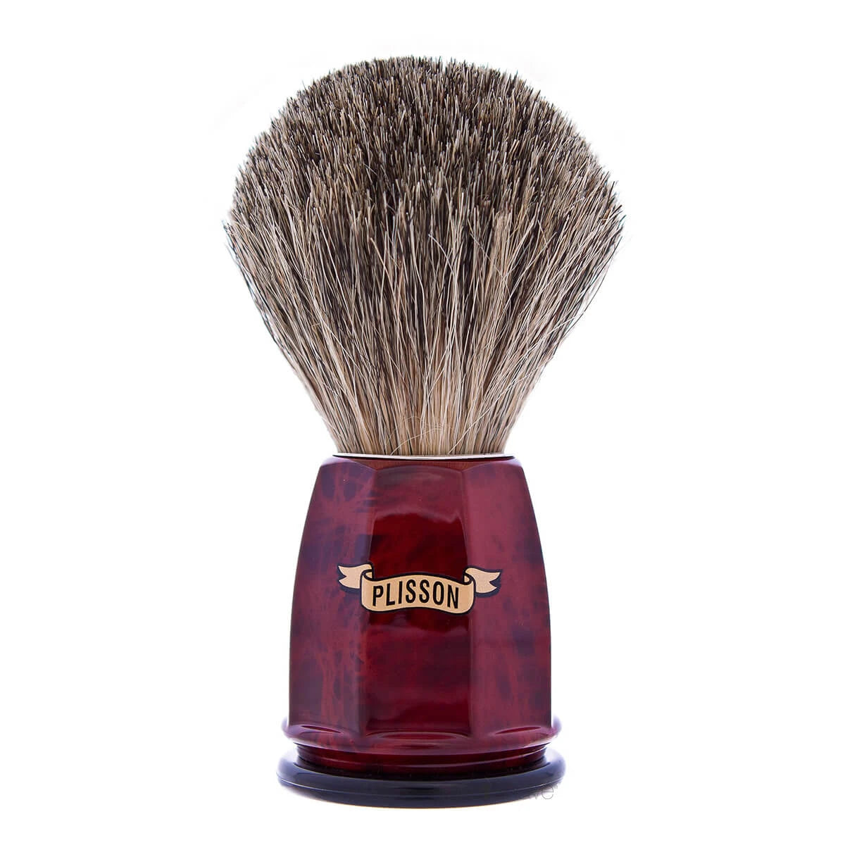 Plisson 1808 Barberkost Russian Grey Badger Imit Valnød Heritage Str 12
