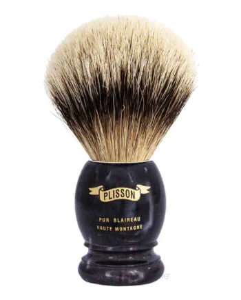 Plisson 1808 Barberkost  High Mountain White Badger   Genuine Black Horn  Original  Str  12
