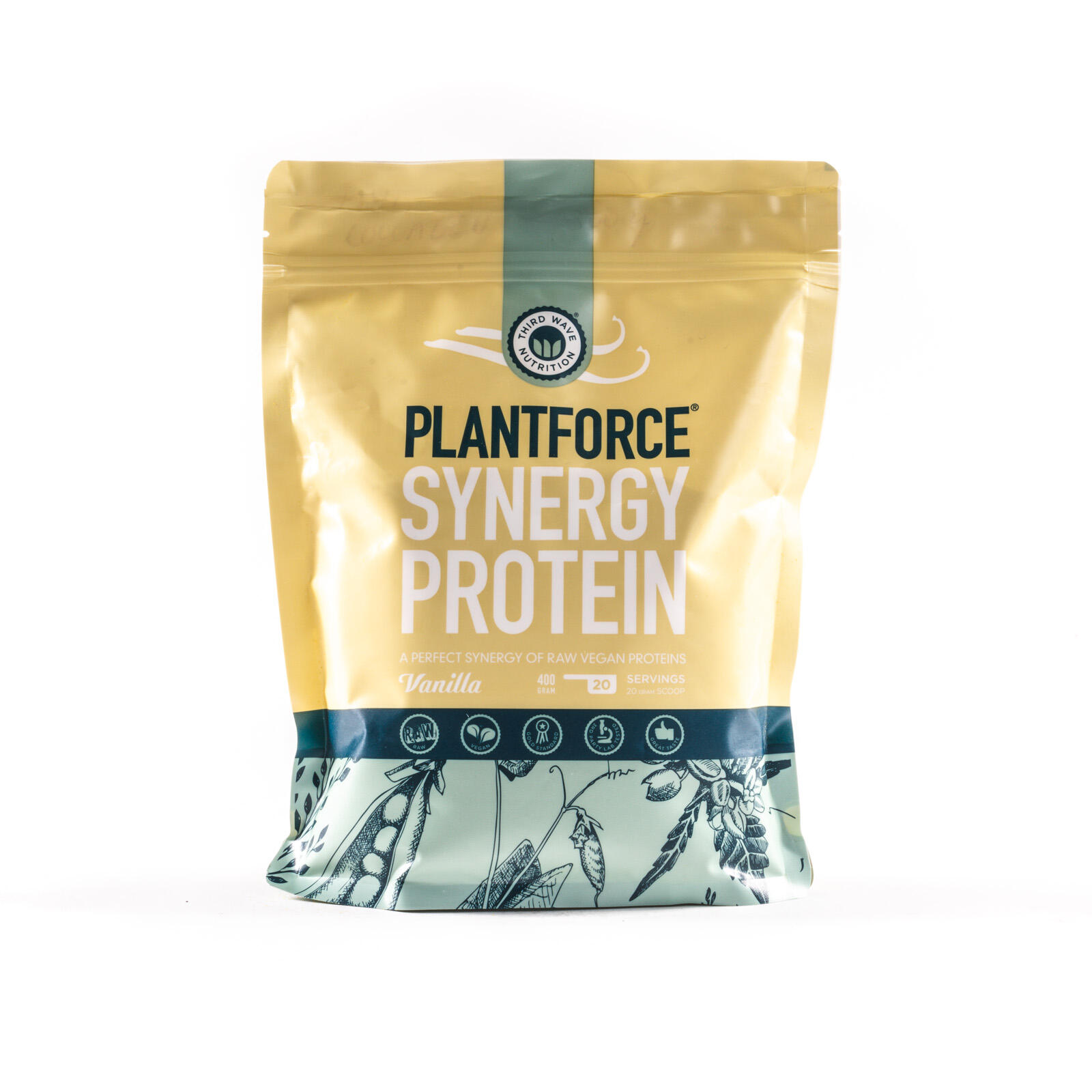 Protein Vanilje Plantforce Synergy 400 Gram