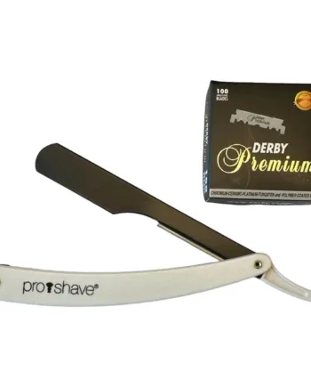 Proshave Straight Razor Til Udskiftelige Blade  P2  Hvid   100 Derby Klinger