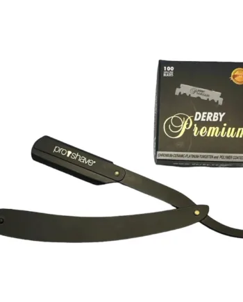 Proshave Straight Razor Til Udskiftelige Blade  S1  Sort   100 Derby Klinger