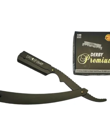 Proshave Straight Razor Til Udskiftelige Blade  S2  Sort   100 Derby Klinger