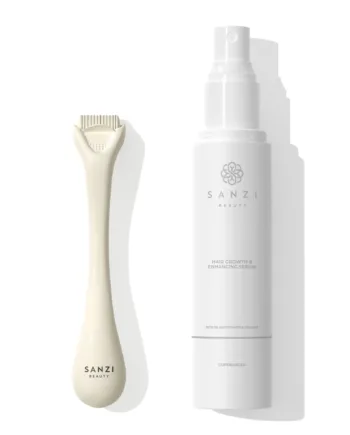 Sanzi Beauty Pakke: Hair Growth Serum   Micro Needle Roller