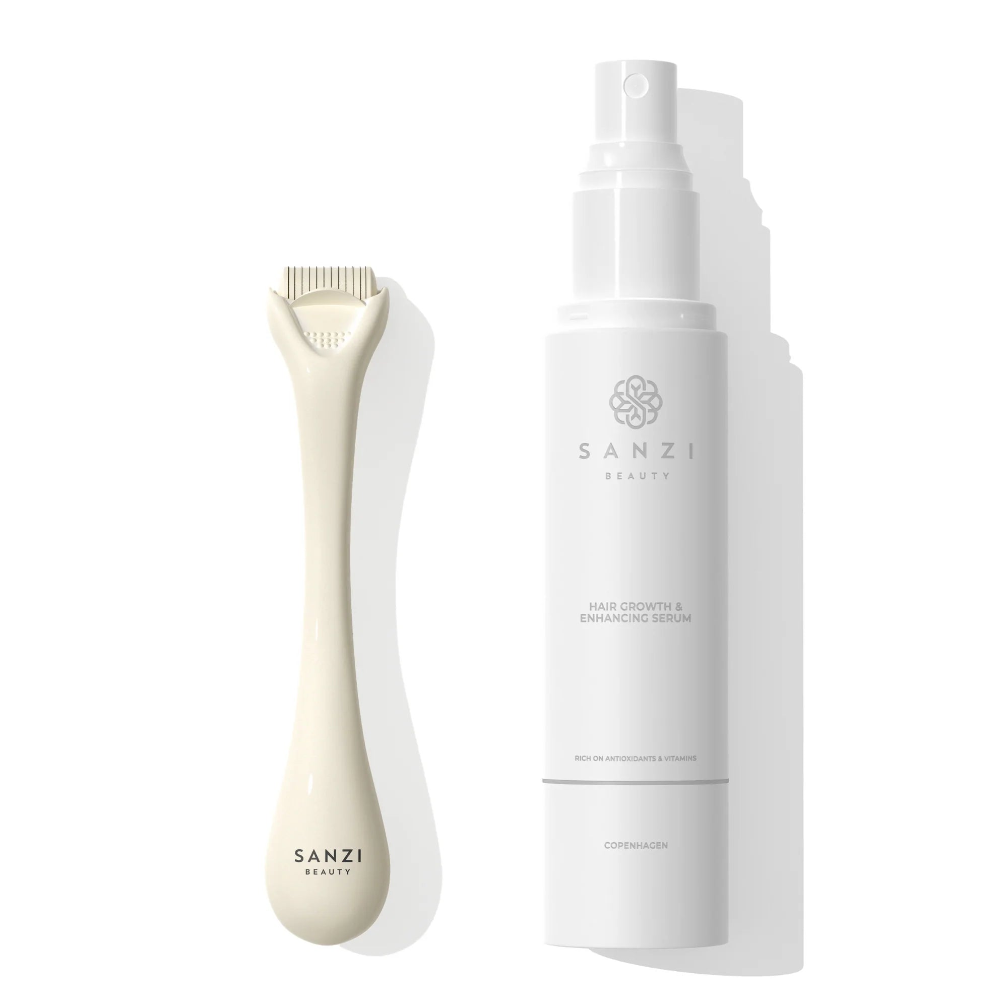 Sanzi Beauty Pakke: Hair Growth Serum   Micro Needle Roller