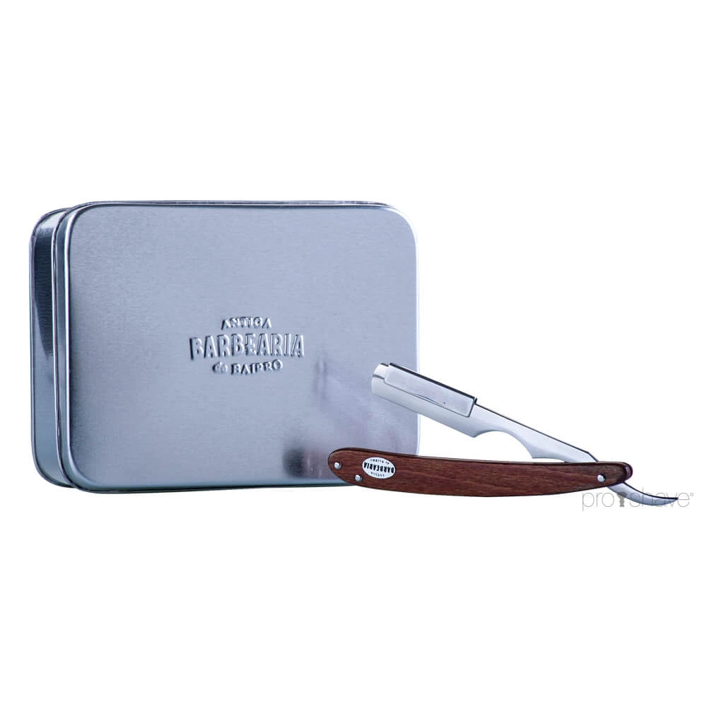 Antiga Barbearia De Bairro Straight Razor Med Udskiftelige Blade  Træ