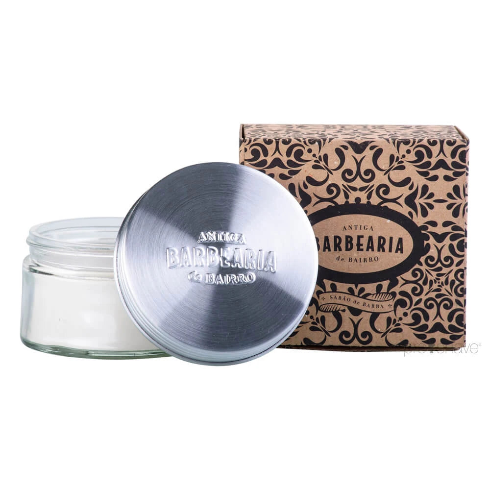 Antiga Barbearia De Bairro Barbersæbe I Glasskål  150 Gr