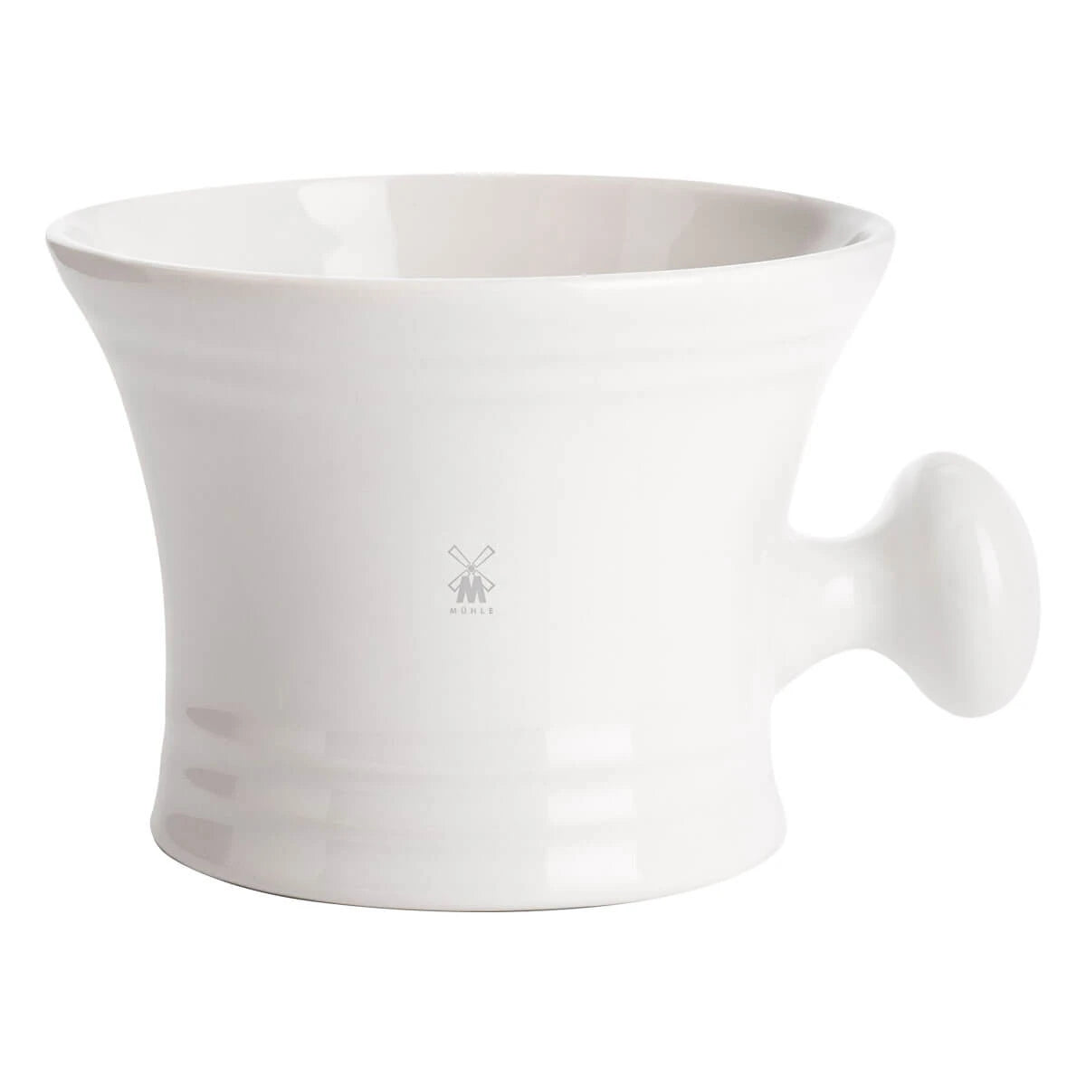 M? Hle Shaving Barberskål I Porcelæn Med Høj Kant Og Håndtag  Hvid