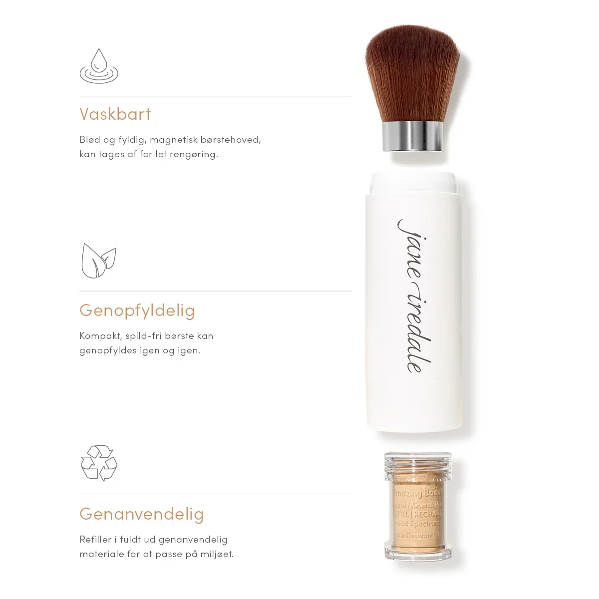 Jane Iredale Amazing Base Loose Mineral Powder I Farven Mahogany Inkl  Refillable Brush    1 Stk