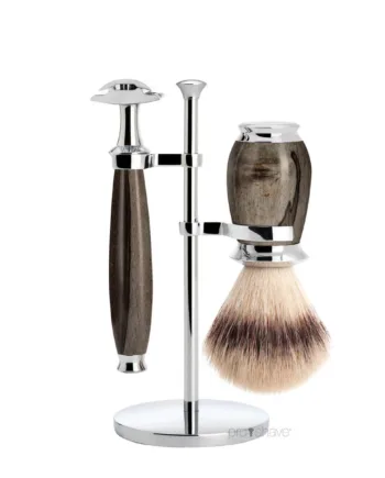M? Hle Shaving Barbersæt Med De Skraber  Silvertip Fibre?  Barberkost Og Holder  Purist  Grained Beech