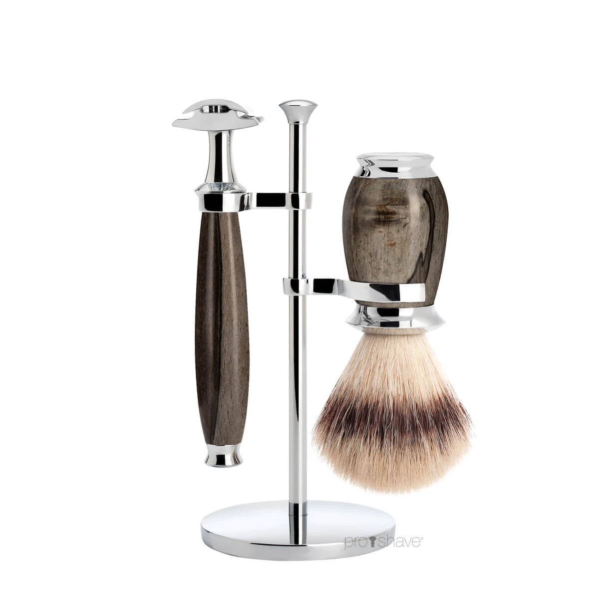 M? Hle Shaving Barbersæt Med De Skraber  Silvertip Fibre?  Barberkost Og Holder  Purist  Grained Beech