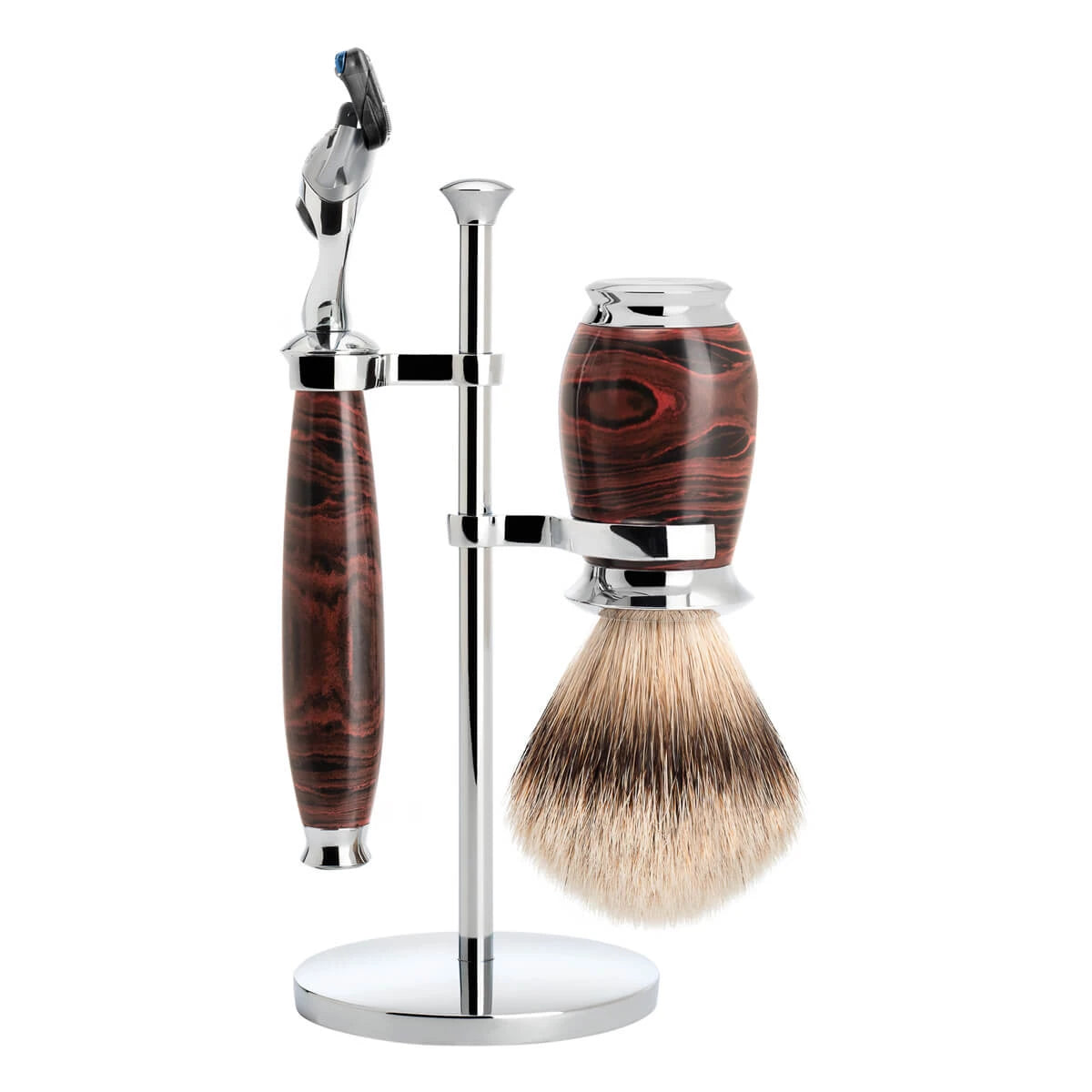 M? Hle Shaving Barbersæt Med Fusion Skraber Barberkost Og Holder Purist Ebonite