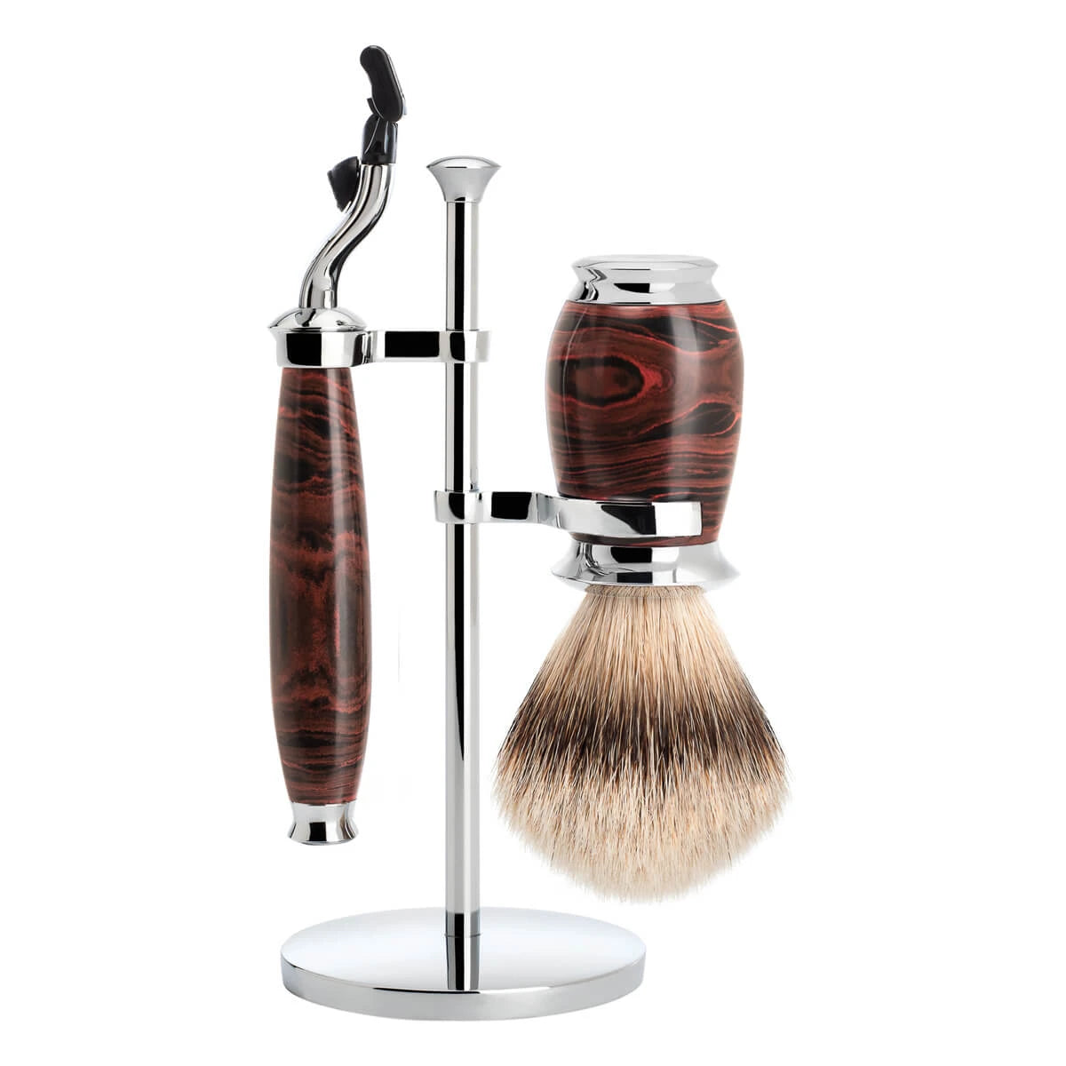 M? Hle Shaving Barbersæt Med Mach3 Skraber Barberkost Og Holder Purist Ebonite